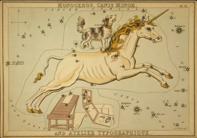 Monoceros, Canis Minor, en Atelier Typographique, Illustratie uit 