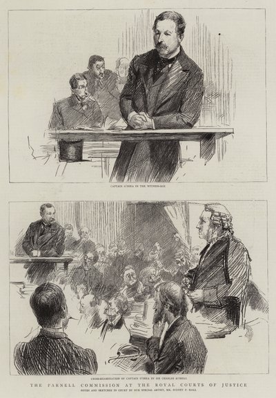 De Parnell-commissie bij de Koninklijke Hoven van Justitie door Sydney Prior (after) Hall