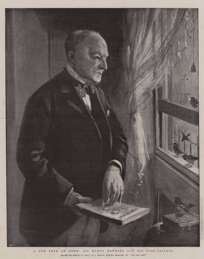 Een nieuwe edelman thuis, Sir Henry Hawkins en zijn arme cliënten door Sydney Prior Hall