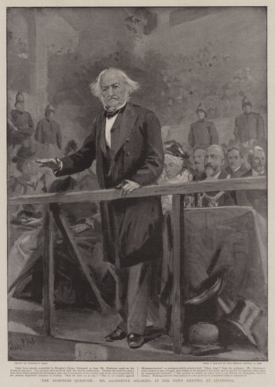 Een Armeense kwestie, Mr Gladstone spreekt op de stadsvergadering in Liverpool door Sydney Prior Hall