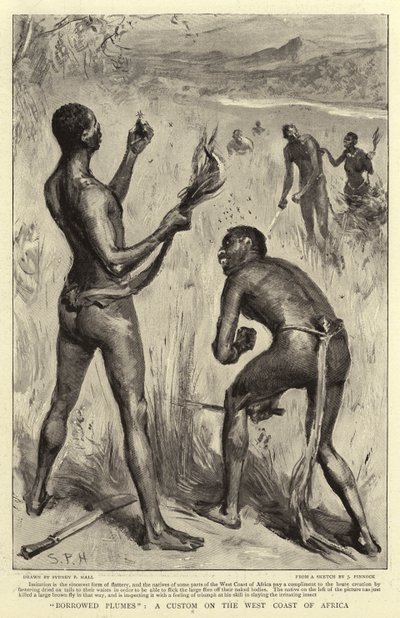 Geleende Pluimen, een gewoonte aan de westkust van Afrika door Sydney Prior Hall