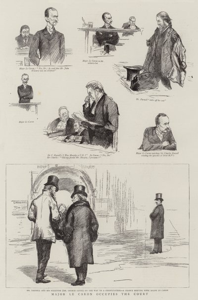Majoor Le Caron bezet de rechtbank door Sydney Prior Hall