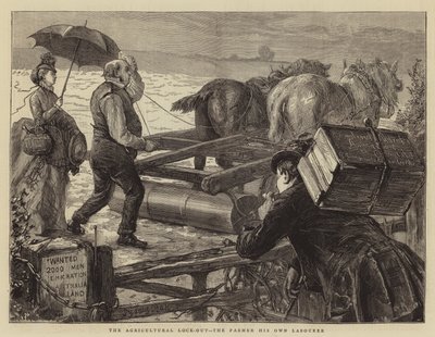 De landbouwstaking, de boer zijn eigen arbeider door Sydney Prior Hall