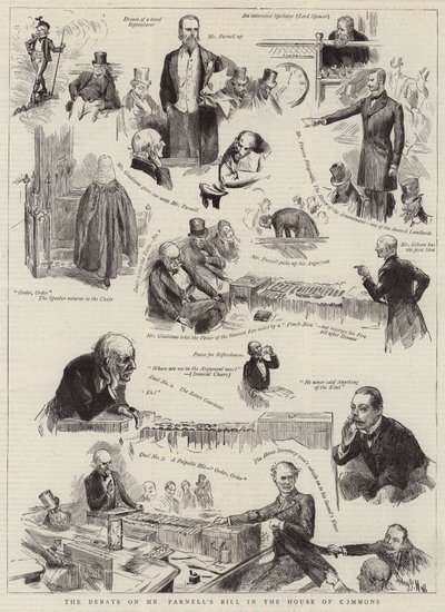 Het debat over de wet van Mr. Parnell in het Lagerhuis door Sydney Prior Hall