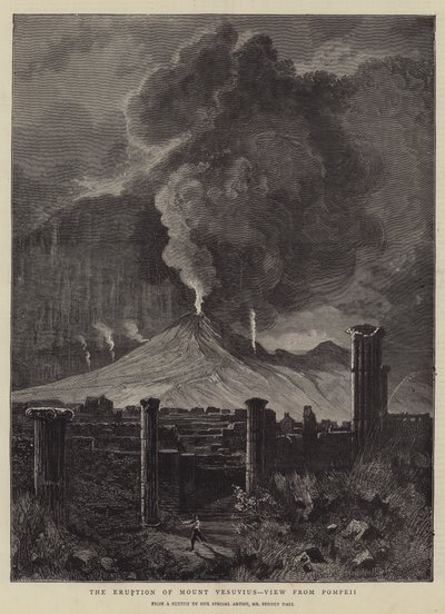 De uitbarsting van de Vesuvius, gezien vanuit Pompeii door Sydney Prior Hall
