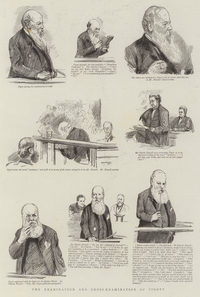 Het verhoor en kruisverhoor van Pigott door Sydney Prior Hall