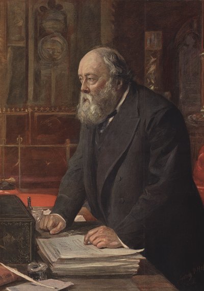 De Markies van Salisbury spreekt in het Hogerhuis door Sydney Prior Hall