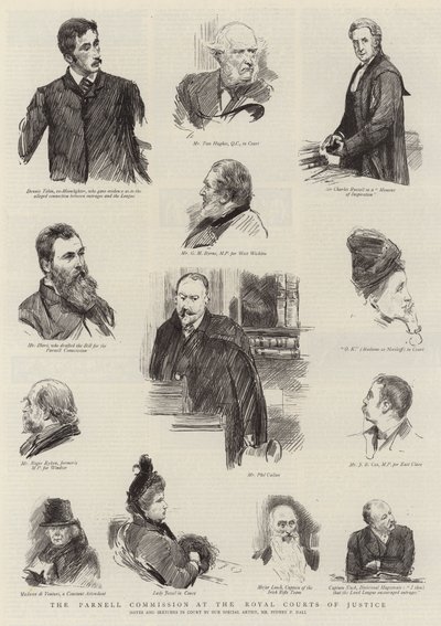 De Parnell Commissie in de Royal Courts of Justice door Sydney Prior Hall
