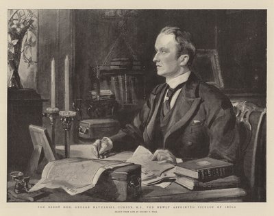 De Zeer Eerwaarde George Nathaniel Curzon, MP, de Nieuw Aangestelde Onderkoning van India door Sydney Prior Hall