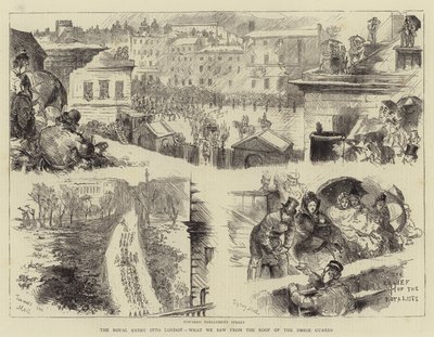 De Koninklijke Intocht in Londen, Wat we zagen vanaf het Dak van de Horse Guards door Sydney Prior Hall