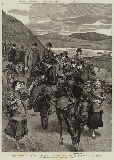 Het Koninklijk Bezoek aan Ierland, het Gap of Dunloe Oversteken, Killarney door Sydney Prior Hall
