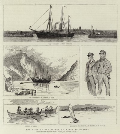 Het Bezoek van de Prins van Wales aan Noorwegen door Sydney Prior Hall