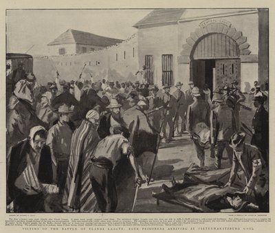 Slachtoffers van de Slag bij Elands Laagte, Boerengevangenen arriveren bij de gevangenis van Pietermaritzburg door Sydney Prior Hall