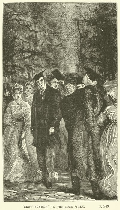 Illustratie voor Tom Brown in Oxford door Thomas Hughes door Sydney Prior after Hall
