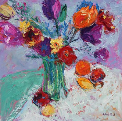Tulpen en Fruit door Sylvia Paul