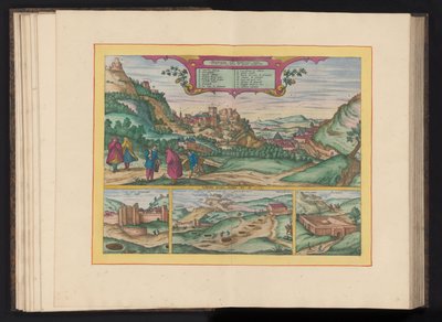 Gezicht op het Alhambra en de stad Granada door Symon Novelanus (possibly)