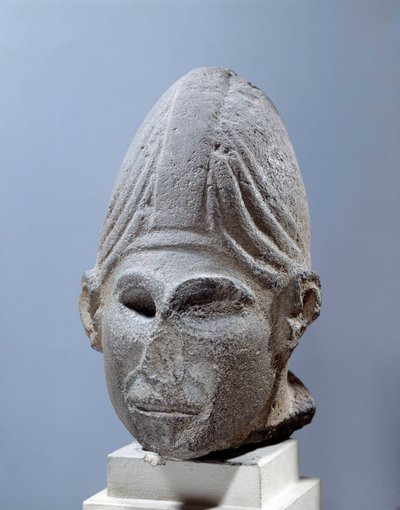 Oosterse oudheid: hoofd van Syrische god. 2500 v.Chr. ongeveer. uit Djabboul, Syrië. Parijs, Louvre Museum door Syrian Syrian
