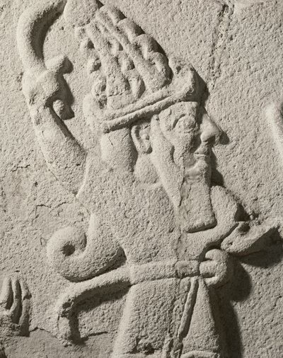Koning Sulumeli giet een plengoffer met een god (detail) door Syrian Syrian