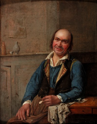 Portret van een Lachende Man, 1837 door T.F. Hutten