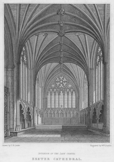 Exeter Kathedraal, Interieur van de Mariakapel door T.H. Clarke