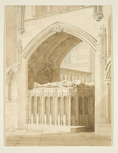 Graf van Robert Fitzharding, overleden in 1170, in de Bristol Cathedral door T.H. Clarke