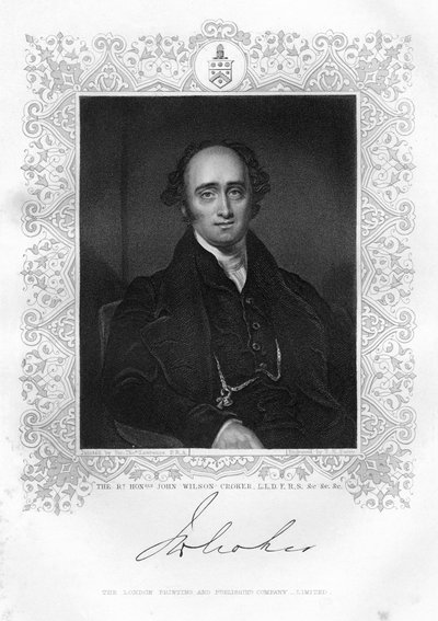 John Wilson Croker 1780-1857, Ierse staatsman en auteur, 19e eeuw door TH Parry
