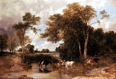 Bebost rivierlandschap door T.S. and Lee F.R. Cooper