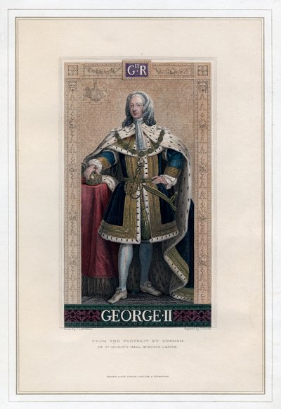 George II, Koning van Groot-Brittannië en Ierland door T. Brown