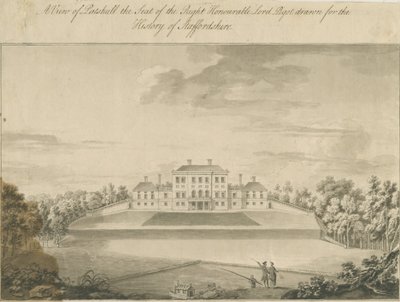 Patshull House: sepia was tekening, nd [laat 18e eeuw] door T Carter