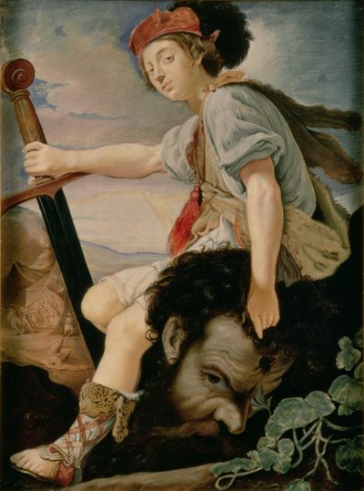 David met het hoofd van Goliath door T. Flatman