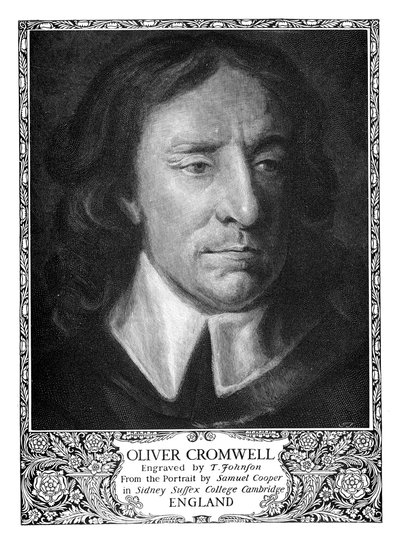 Oliver Cromwell 1599-1658, Lord Protector van Engeland, 1899 door T. Johnson