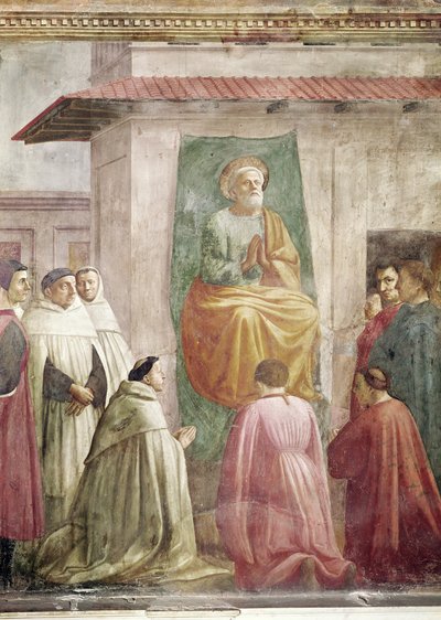 St. Peter op de troon (detail) door Tommaso Masaccio