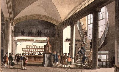 De Hal van de Veilingmarkt door T. and Pugin A.C. Rowlandson