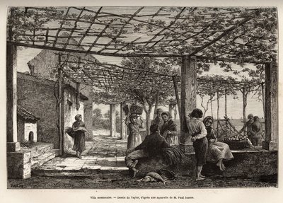 Villa Menton, gravure naar de tekening van Taylor, ter illustratie van de reis van Menton en Bordhighera, in 1871, door Adolphe Joanne, gepubliceerd in 