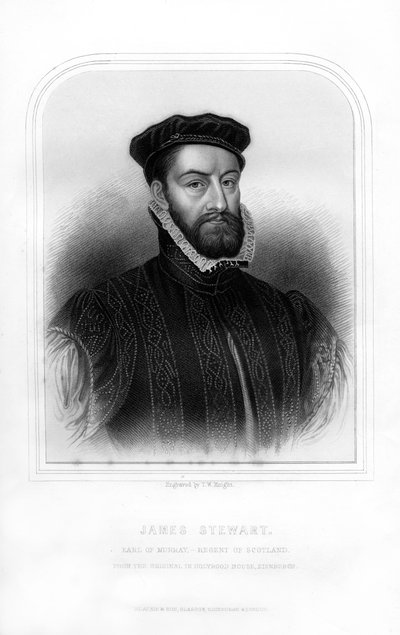 James Stewart, 1e Graaf van Moray, Regent van Schotland, 1870 door T. W. Knight