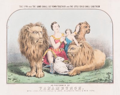 De leeuw en het lam zullen samen liggen en het kleine kind zal hen leiden, ca. 1840 door T. W. Strong