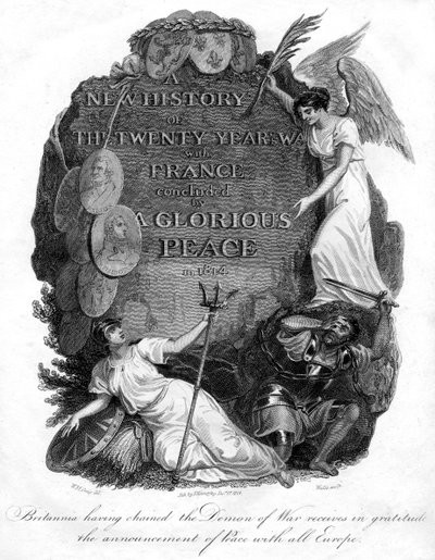 Britannia heeft de demon van oorlog geketend, 1816 door T. Wallis