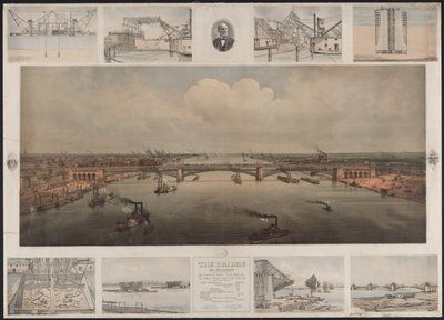 De brug bij St. Louis, ca. 1874 door T. Welcker