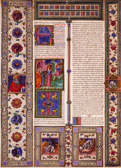 Incipit uit het Boek van Nahum, uit Deel II van de Bijbel van Borso d