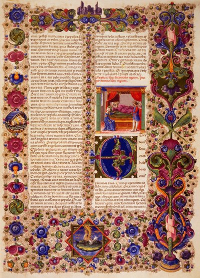 Incipit uit het eerste Boek der Koningen, uit Volume I van de Bijbel van Borso d