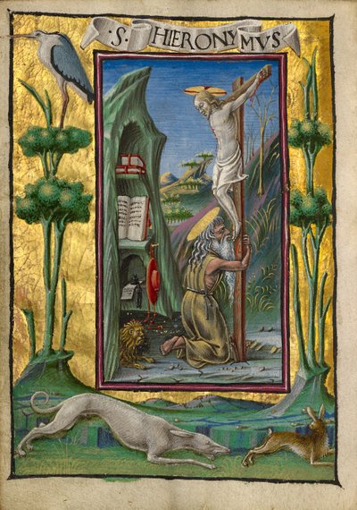 Hiëronymus in de woestijn door Taddeo Crivelli