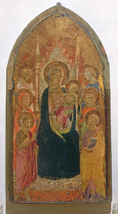Madonna en Kind met Heiligen door Taddeo Gaddi