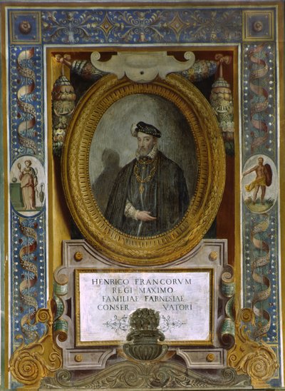 Portret van Hendrik II van Frankrijk door Taddeo Zuccari