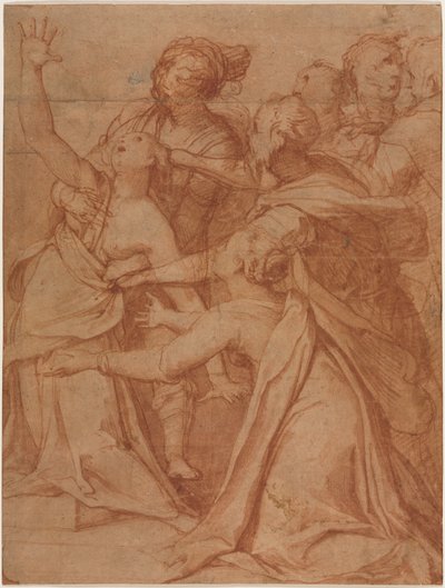 Een wonder van Sint Philip Benizzi: De genezing van een bezeten vrouw, ca. 1557 door Taddeo Zuccari