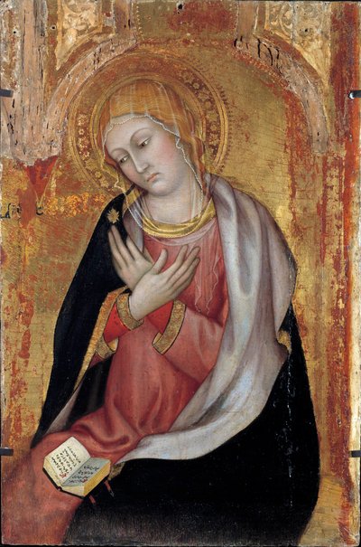 De Maagd van de Aankondiging Altaarstuk door Taddeo di Bartolo (begin 15e eeuw). Dim. 0,77x0,55 m. Avignon, Musee du Petro Palais door Taddeo di Bartolo