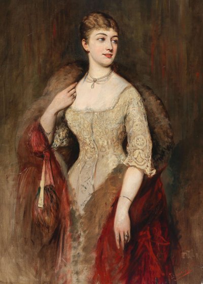 Portret van de zangeres Joséphine de Reszke 1855-1891, 1879 door Tadeusz Ajdukiewicz