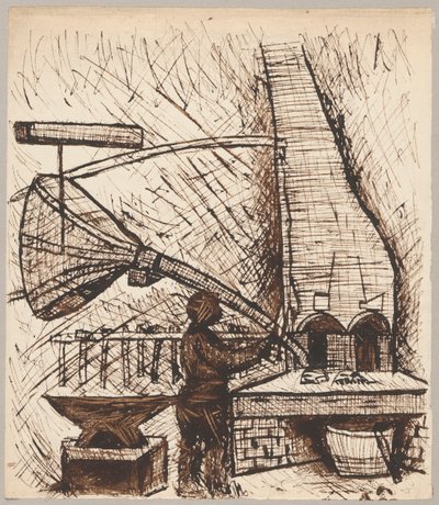 Smid bij de oven door Tadeusz Makowski