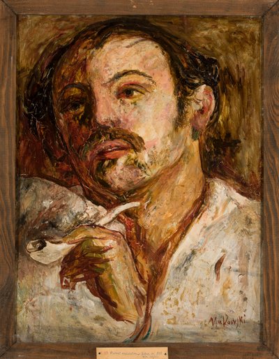 Portret van een man met een pijp door Tadeusz Makowski