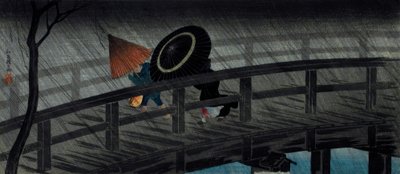 Regen op de Izumi-brug door Takahashi Hiroaki