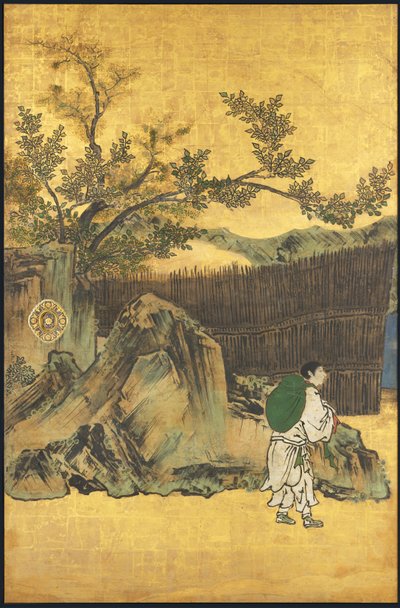 Een spel Go, uit de Vier Vaardigheden, begin 17e eeuw door Takanobu Kano